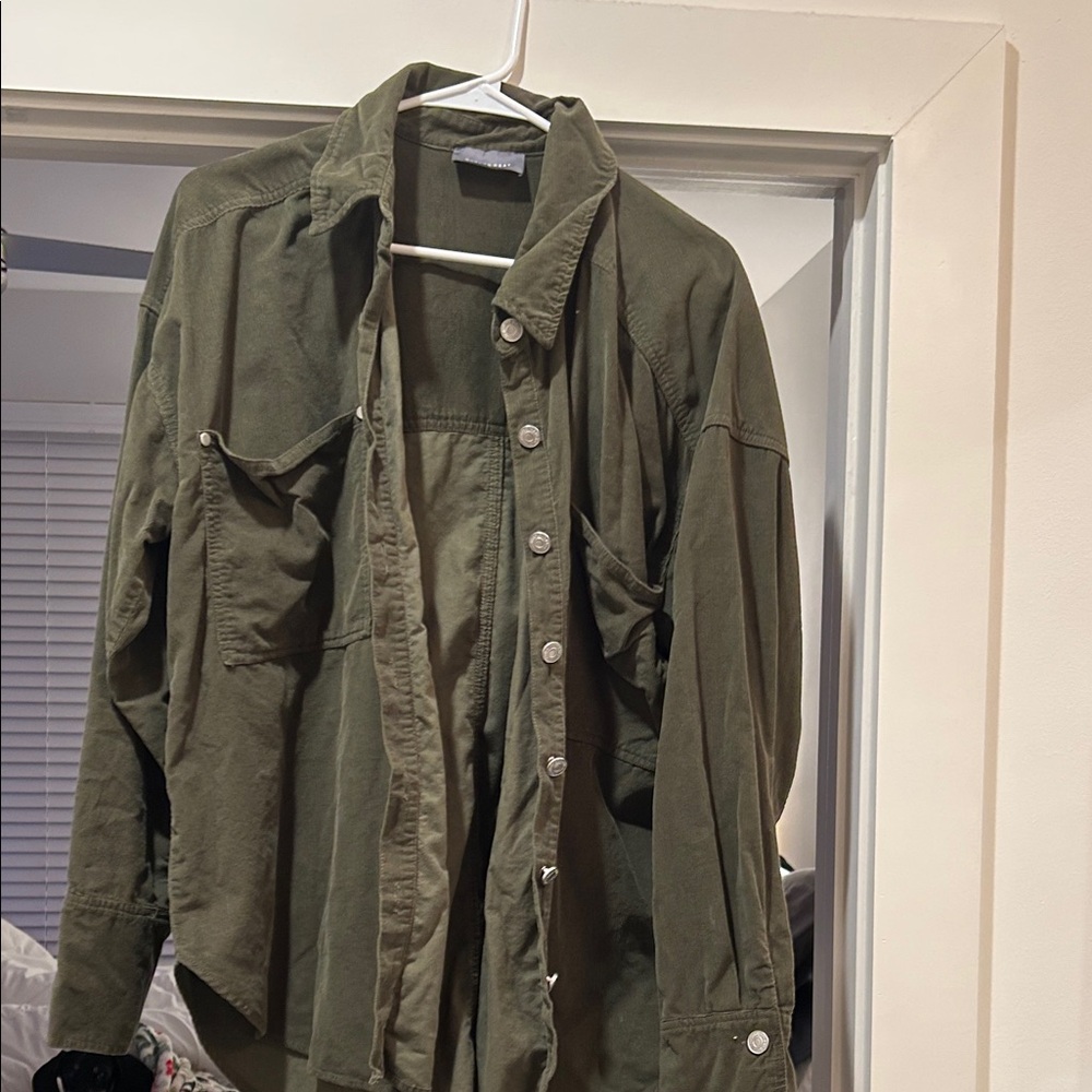 Olive Green Button Down Shirt